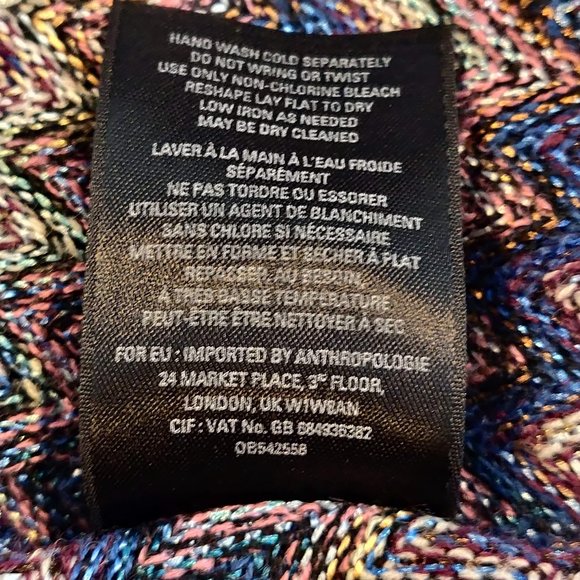 Maeve Womens Multicolor Westwater Chevron Drop Waist Slip Lined Knit Dress S - Picture 11 of 11